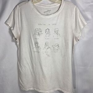 Universal Thread White Black Strike A Pose Famous Paintings Tee Shirt Size Large